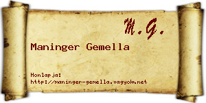 Maninger Gemella névjegykártya
